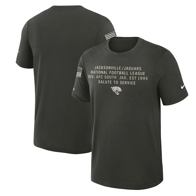Men's Dark Green Jacksonville Jaguars 2025 Salute to Service Sideline Slub Dri-FIT T-Shirt